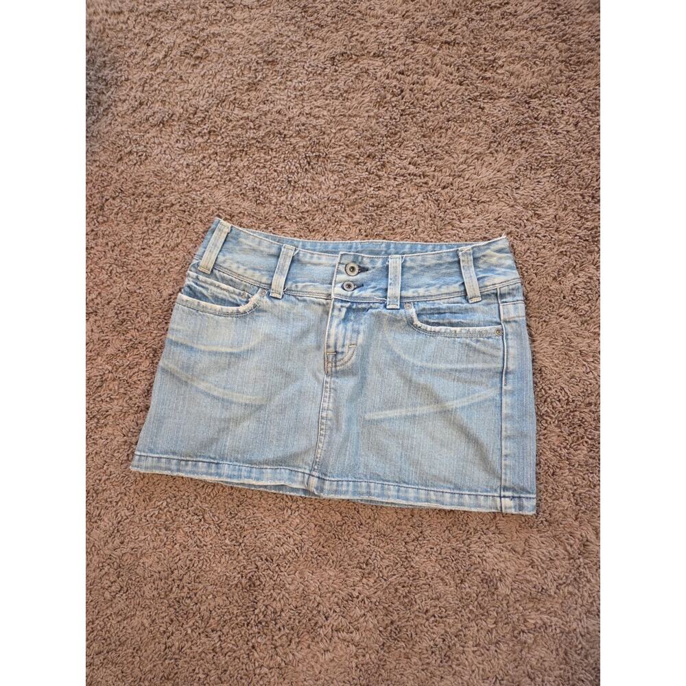 American eagle micro mini denim skirt y2k jean skirt grunge festival vtg  2